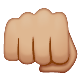 Whatsapp design of the oncoming fist: medium-light skin tone emoji verson:2.23.2.72