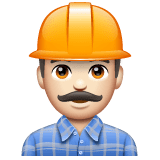 Whatsapp design of the man construction worker: light skin tone emoji verson:2.23.2.72