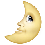 Whatsapp design of the first quarter moon face emoji verson:2.23.2.72
