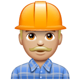 Whatsapp design of the man construction worker: medium-light skin tone emoji verson:2.23.2.72