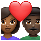 Whatsapp design of the couple with heart: woman man medium-dark skin tone dark skin tone emoji verson:2.23.2.72