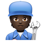 Whatsapp design of the mechanic: dark skin tone emoji verson:2.23.2.72