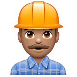 Whatsapp design of the man construction worker: medium skin tone emoji verson:2.23.2.72