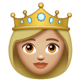 Whatsapp design of the princess: medium-light skin tone emoji verson:2.23.2.72