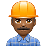 Whatsapp design of the man construction worker: medium-dark skin tone emoji verson:2.23.2.72