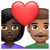Whatsapp design of the couple with heart: woman man dark skin tone medium skin tone emoji verson:2.23.2.72
