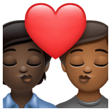 Whatsapp design of the kiss: person person dark skin tone medium-dark skin tone emoji verson:2.23.2.72