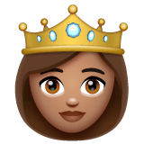 Whatsapp design of the princess: medium skin tone emoji verson:2.23.2.72
