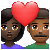 Whatsapp design of the couple with heart: woman man dark skin tone medium-dark skin tone emoji verson:2.23.2.72