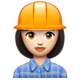 Whatsapp design of the woman construction worker: light skin tone emoji verson:2.23.2.72