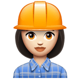 Whatsapp design of the woman construction worker: light skin tone emoji verson:2.23.2.72