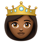 Whatsapp design of the princess: medium-dark skin tone emoji verson:2.23.2.72