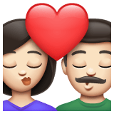 Whatsapp design of the kiss: woman man light skin tone emoji verson:2.23.2.72