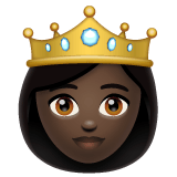 Whatsapp design of the princess: dark skin tone emoji verson:2.23.2.72