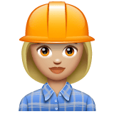Whatsapp design of the woman construction worker: medium-light skin tone emoji verson:2.23.2.72