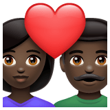 Whatsapp design of the couple with heart: woman man dark skin tone emoji verson:2.23.2.72
