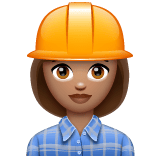 Whatsapp design of the woman construction worker: medium skin tone emoji verson:2.23.2.72