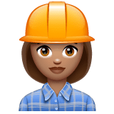 Whatsapp design of the woman construction worker: medium skin tone emoji verson:2.23.2.72