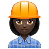 Whatsapp design of the woman construction worker: dark skin tone emoji verson:2.23.2.72