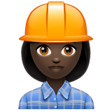 Whatsapp design of the woman construction worker: dark skin tone emoji verson:2.23.2.72
