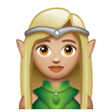 Whatsapp design of the woman elf: medium-light skin tone emoji verson:2.23.2.72