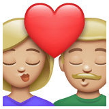 Whatsapp design of the kiss: woman man medium-light skin tone emoji verson:2.23.2.72