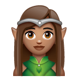 Whatsapp design of the woman elf: medium skin tone emoji verson:2.23.2.72