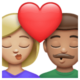 Whatsapp design of the kiss: woman man medium-light skin tone medium skin tone emoji verson:2.23.2.72