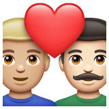 Whatsapp design of the couple with heart: man man medium-light skin tone light skin tone emoji verson:2.23.2.72