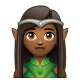Whatsapp design of the woman elf: medium-dark skin tone emoji verson:2.23.2.72