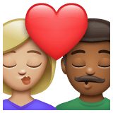 Whatsapp design of the kiss: woman man medium-light skin tone medium-dark skin tone emoji verson:2.23.2.72