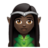 Whatsapp design of the woman elf: dark skin tone emoji verson:2.23.2.72