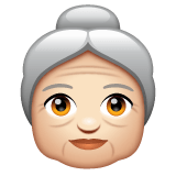Whatsapp design of the old woman: light skin tone emoji verson:2.23.2.72
