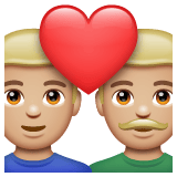 Whatsapp design of the couple with heart: man man medium-light skin tone emoji verson:2.23.2.72