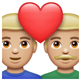 Whatsapp design of the couple with heart: man man medium-light skin tone emoji verson:2.23.2.72