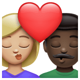 Whatsapp design of the kiss: woman man medium-light skin tone dark skin tone emoji verson:2.23.2.72