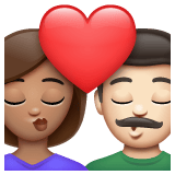 Whatsapp design of the kiss: woman man medium skin tone light skin tone emoji verson:2.23.2.72