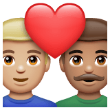 Whatsapp design of the couple with heart: man man medium-light skin tone medium skin tone emoji verson:2.23.2.72