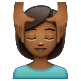 Whatsapp design of the person getting massage: medium-dark skin tone emoji verson:2.23.2.72