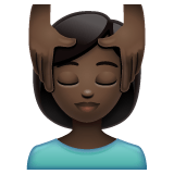 Whatsapp design of the person getting massage: dark skin tone emoji verson:2.23.2.72