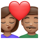 Whatsapp design of the kiss: woman man medium skin tone emoji verson:2.23.2.72