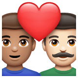 Whatsapp design of the couple with heart: man man medium skin tone light skin tone emoji verson:2.23.2.72