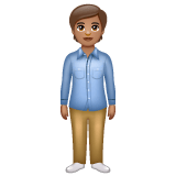 Whatsapp design of the person standing: medium skin tone emoji verson:2.23.2.72