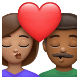 Whatsapp design of the kiss: woman man medium skin tone medium-dark skin tone emoji verson:2.23.2.72