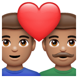 Whatsapp design of the couple with heart: man man medium skin tone emoji verson:2.23.2.72