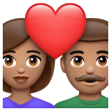 Whatsapp design of the couple with heart: woman man medium skin tone emoji verson:2.23.2.72