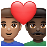 Whatsapp design of the couple with heart: man man medium skin tone dark skin tone emoji verson:2.23.2.72