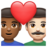 Whatsapp design of the couple with heart: man man medium-dark skin tone light skin tone emoji verson:2.23.2.72