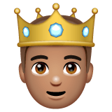 Whatsapp design of the prince: medium skin tone emoji verson:2.23.2.72