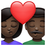 Whatsapp design of the kiss: woman man dark skin tone emoji verson:2.23.2.72
